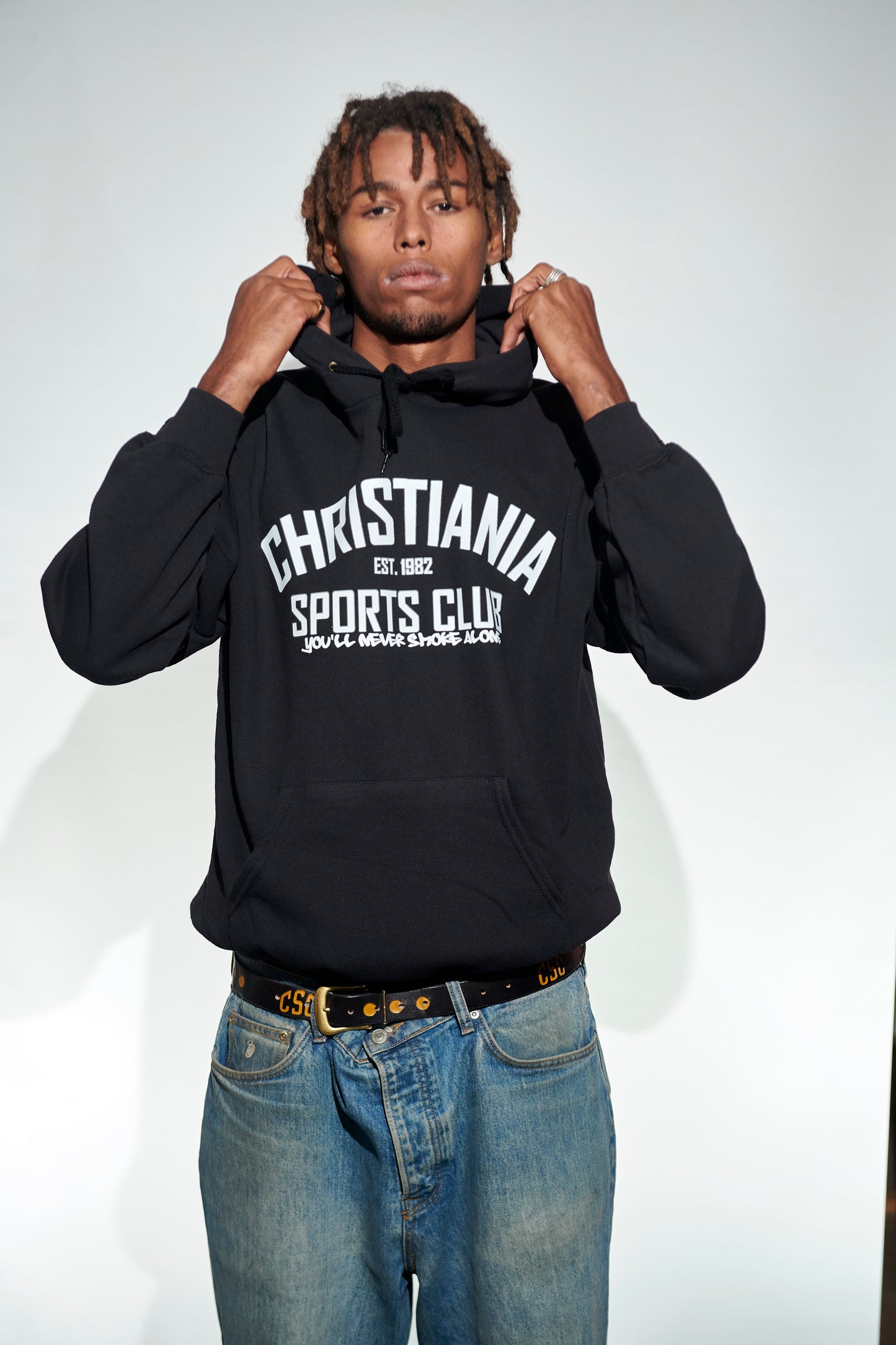 CSC Hoodie, White CSC YNSA logo