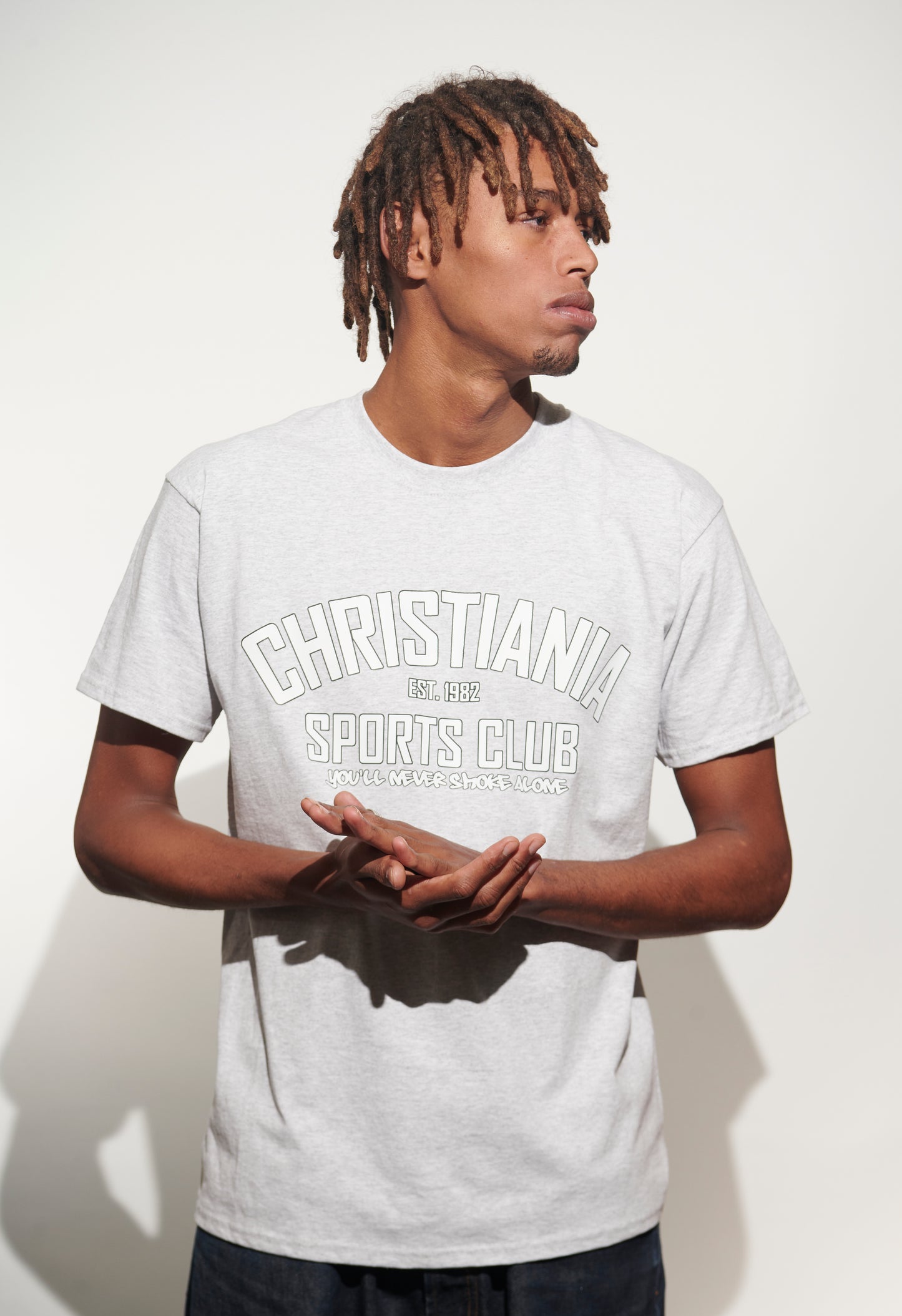 CSC tee, White on White YNSA Logo