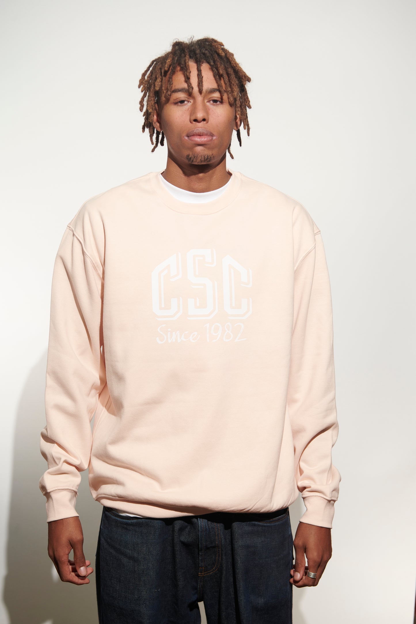 CSC Sweatshirt, Creamy pink and White