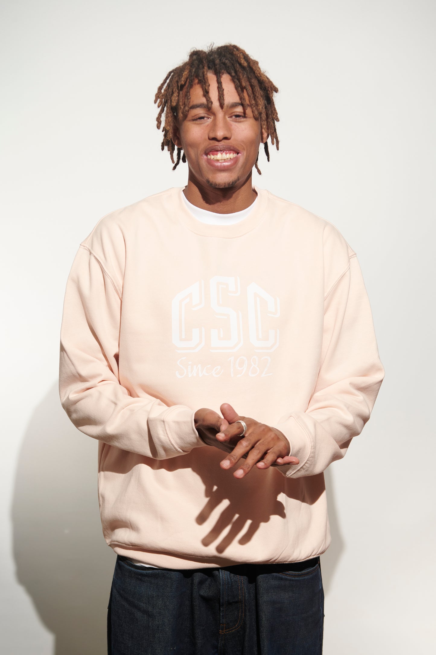 CSC Sweatshirt, Creamy pink and White