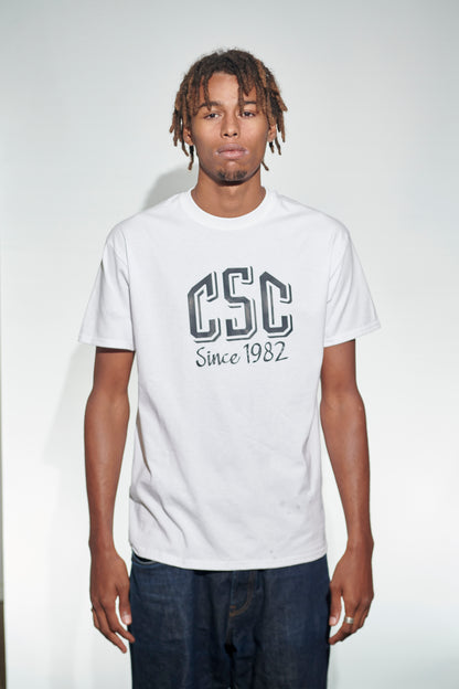 CSC Tee, White and Black logo