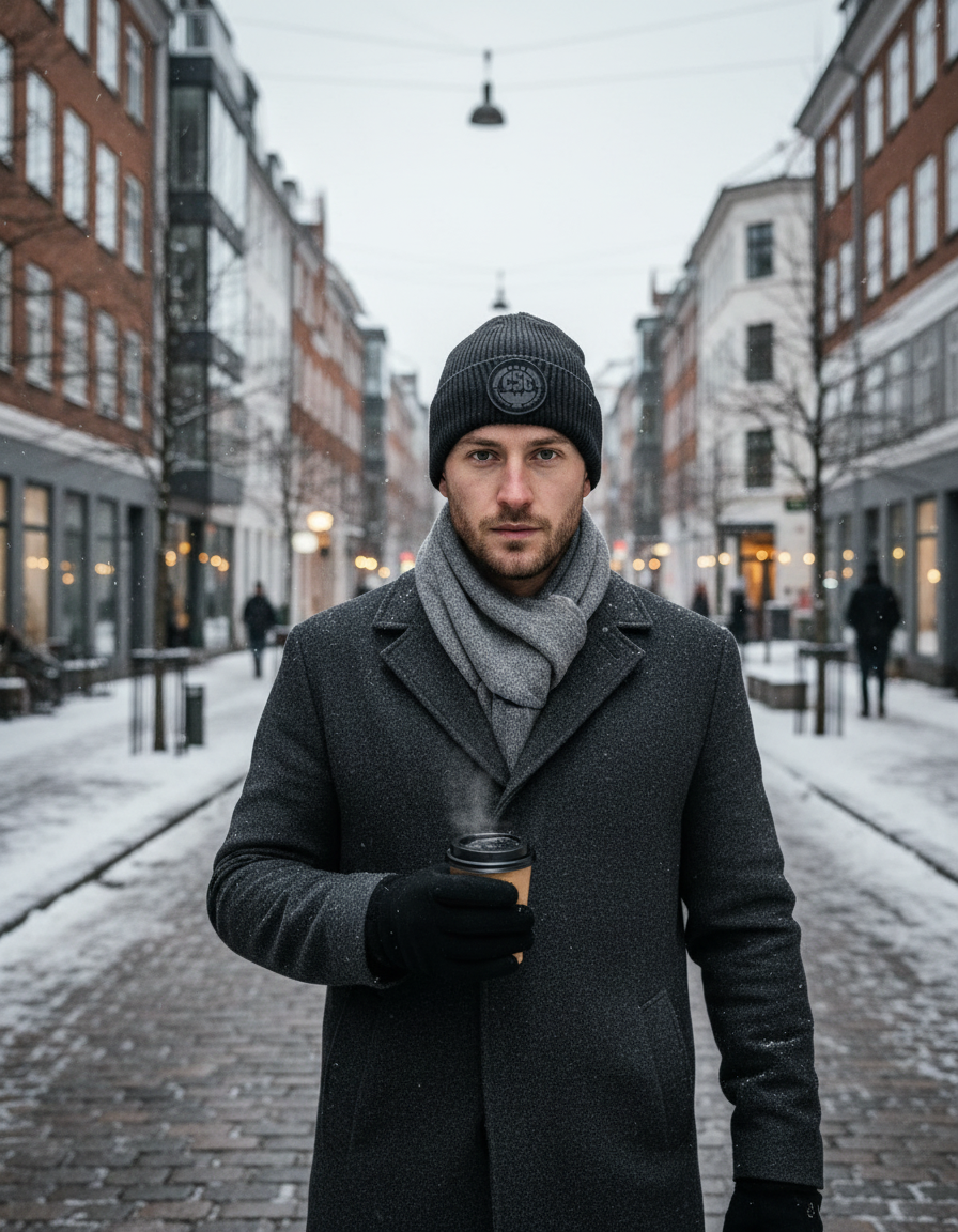 Christiania Black Logo Beanie, Black