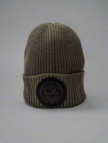 Christiania Black Logo Beanie, Dark Green