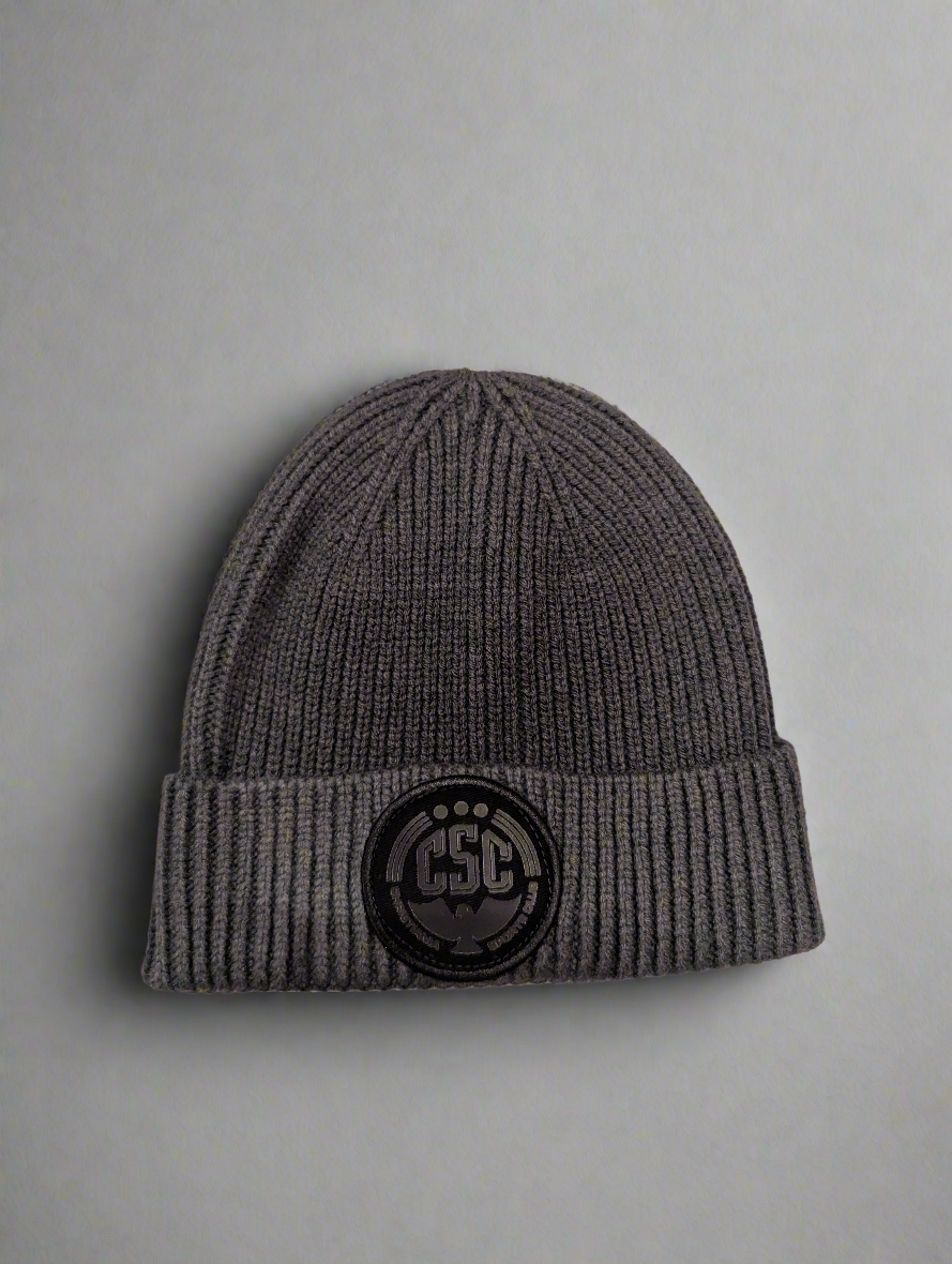 Christiania Black Logo Beanie, Dark Grey