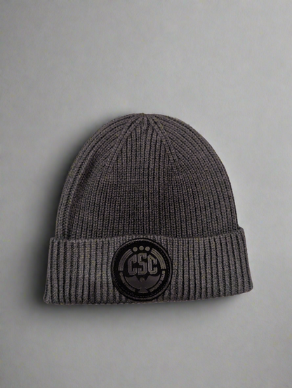 Christiania Black Logo Beanie, Dark Grey